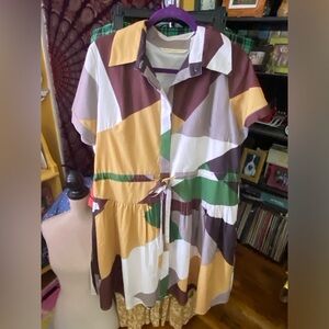 eshakti Wayward Fancies XL 18 retro style 1960s multicolor dress